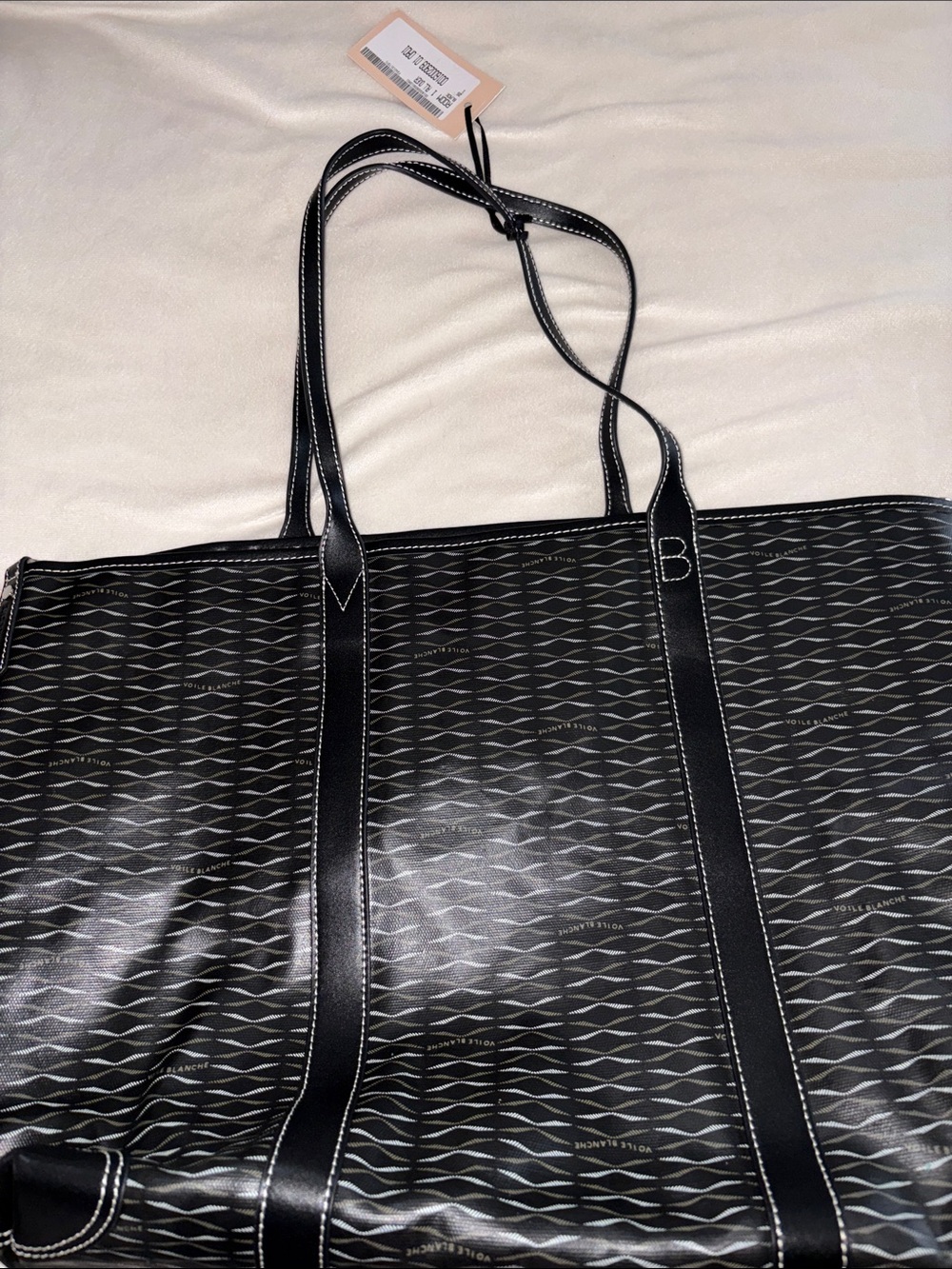 NWT VOILE BLANCHE ROOM 1 LARGE TOTE BAG in BLACK - Picture 16 of 16